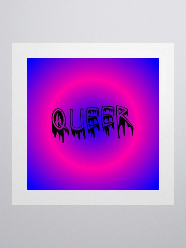 Queer Horror Style Sticker, Pink Blue Cotton Candy Colors Creepy Pride Art product image (1)