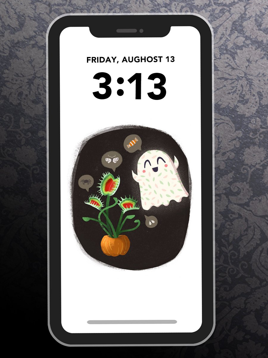 Little Ghost Plant Lover - Carnivorous Plants - Digital Wallpaper for Mobile Phone product image (1)