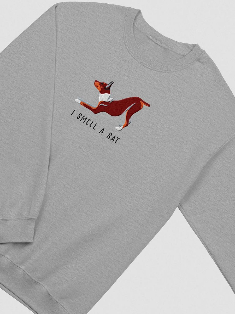 I Smell a Rat Sweatshirt (Embroidered) of a Rat Terrier(Brown & Tan) product image (6)