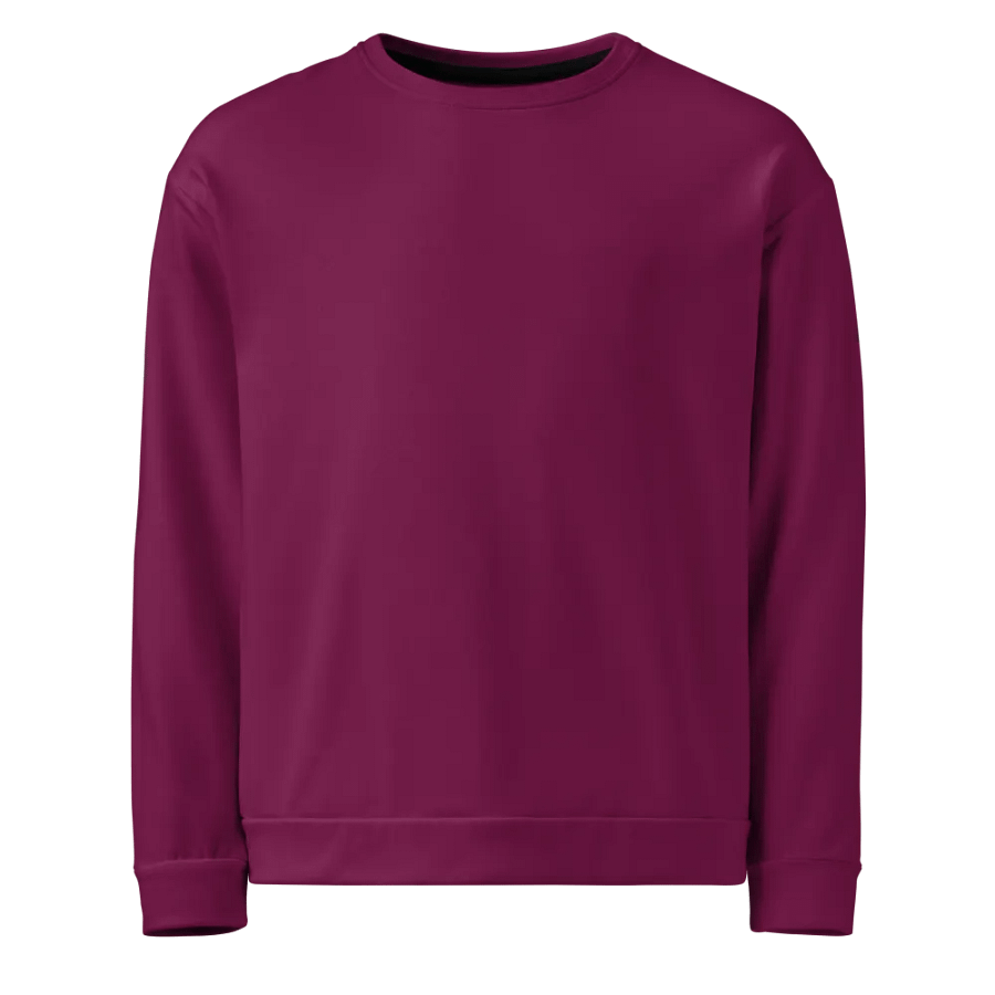 Plain Dark Burgundy Red True Summer Unisex Recycled Polyester Heavyweight Premium Sweatshirt by Treasure Pie product image (1)