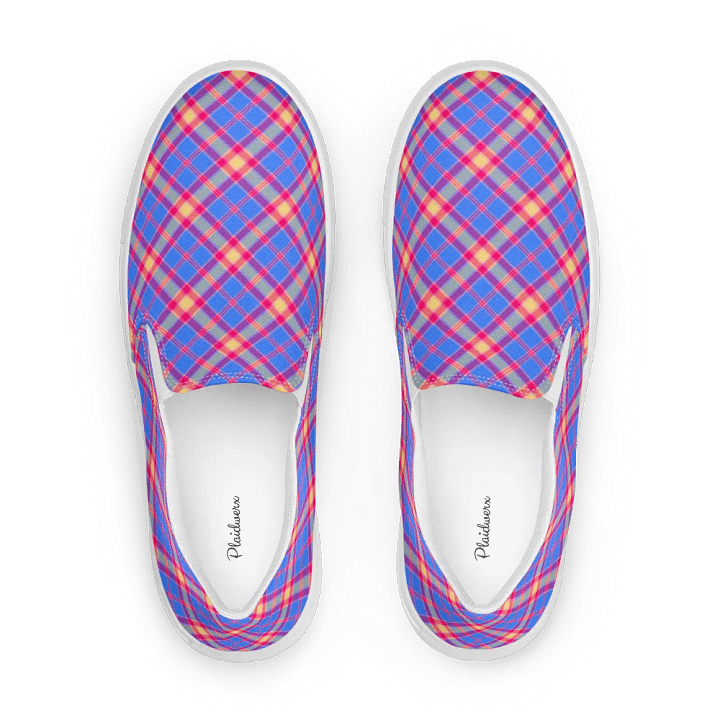 Bright Blue and Hot Pink Women's Slip-On Shoes product image (1)