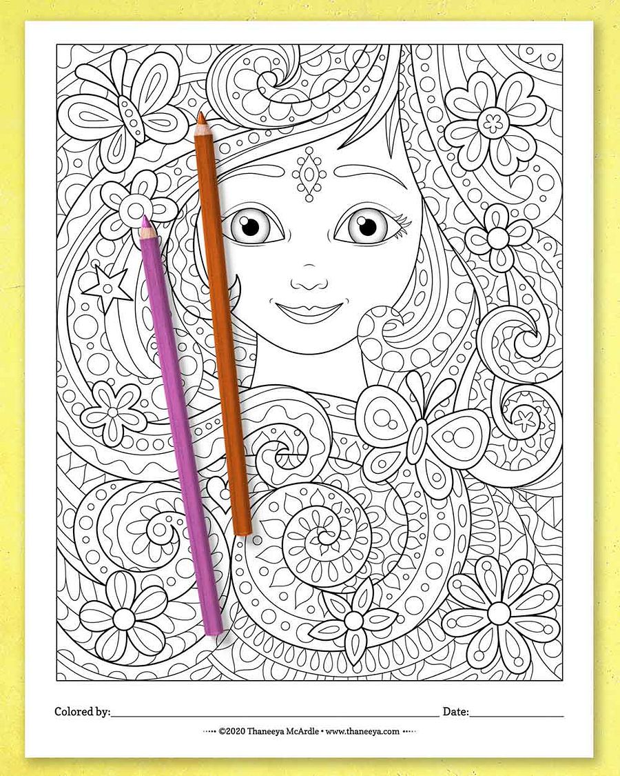 Enchanted Faces Coloring Pages product image (2)