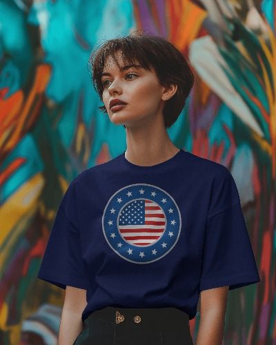 Stars & Stripes Circle T-Shirt product image (6)