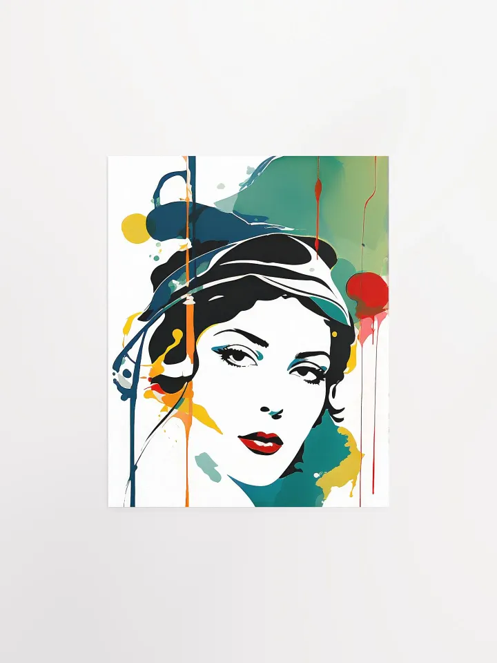 Abstract Flapper Girl - Vintage Style Poster - Small and Standard Sizes - 8x10-11x14-12x16-16x20 Inches product image (1)