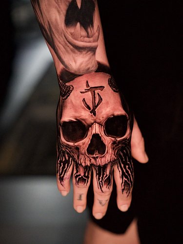 Hellscape sleeve is turning out SICK so far. @joshjohnsontattoo killed it as always. #tattoo #tattoos #skull #demon #DOOM #da...
