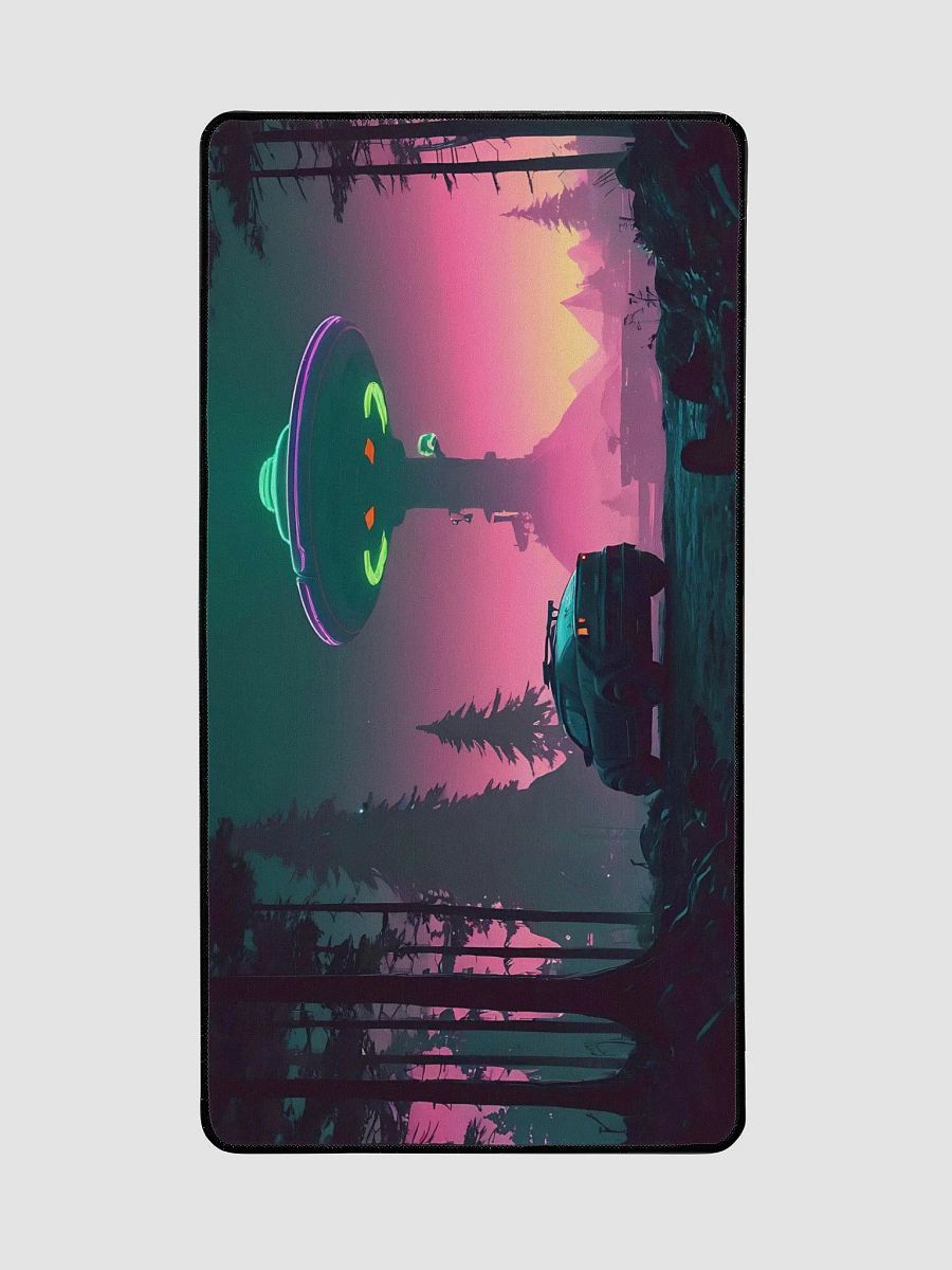 Retro Sci-Fi UFO Landscape Desk Mat product image (3)