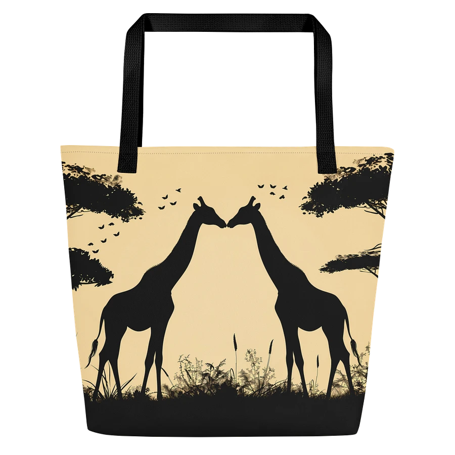 Tote Bag: Giraffe Couple in Savanna Sunset Elegant Wildlife Theme Design product image (1)