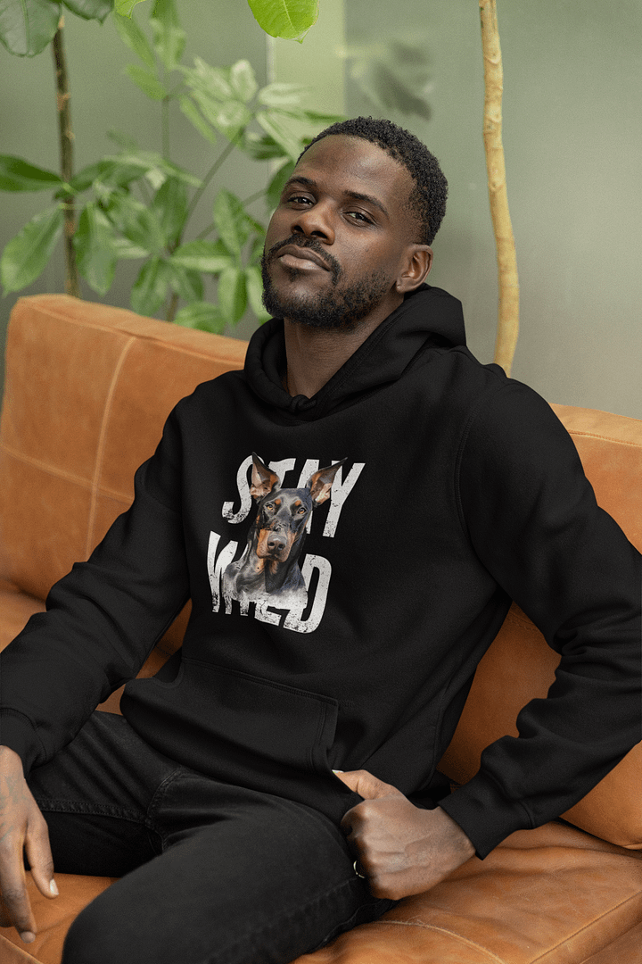 Stay Wild Doberman Premium Pullover Hoodie by Lane Seven product image (1)