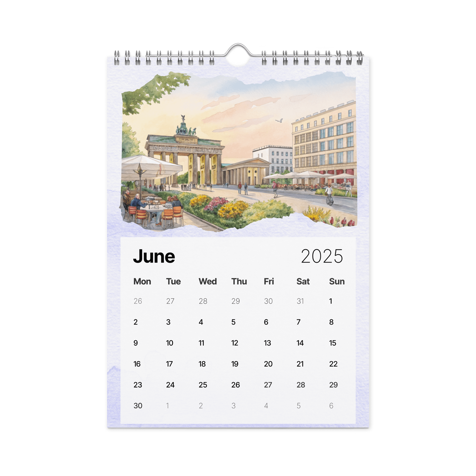 WORLD CAPITALS WATERCOLOR WALL CALENDAR 2026 product image (8)