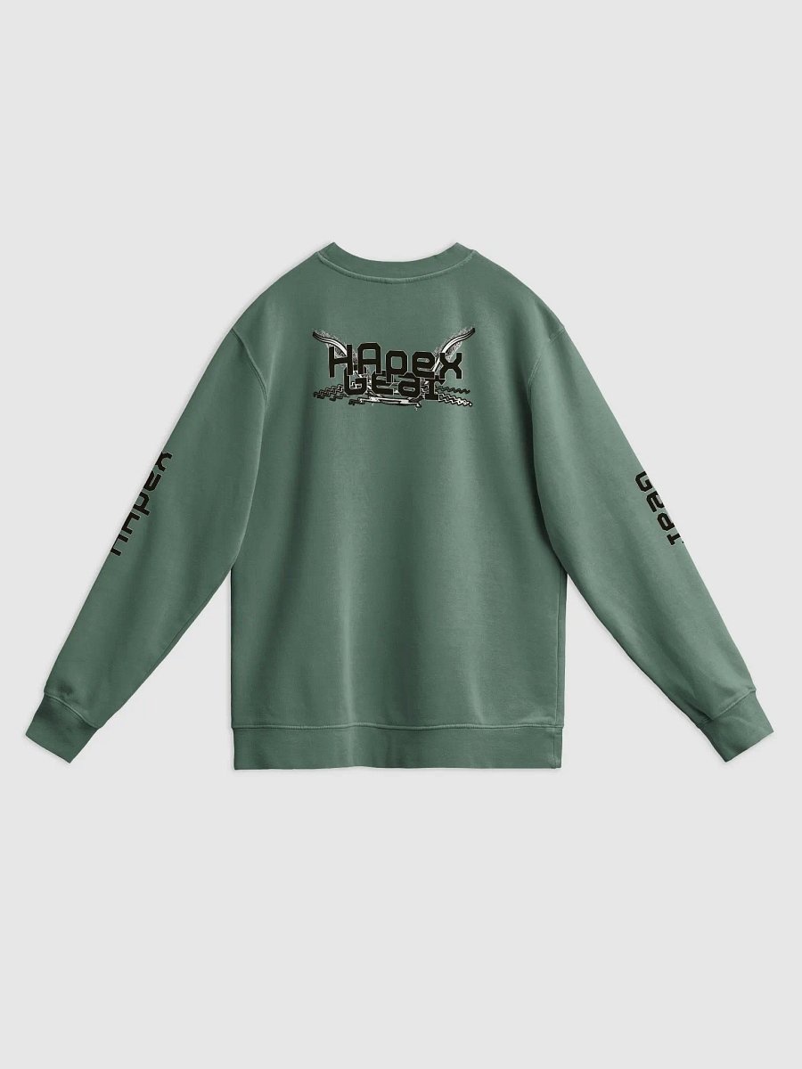 Unisex Midweight Pigment Dyed Sweatshirt - Black HApex Gear White Logo product image (2)