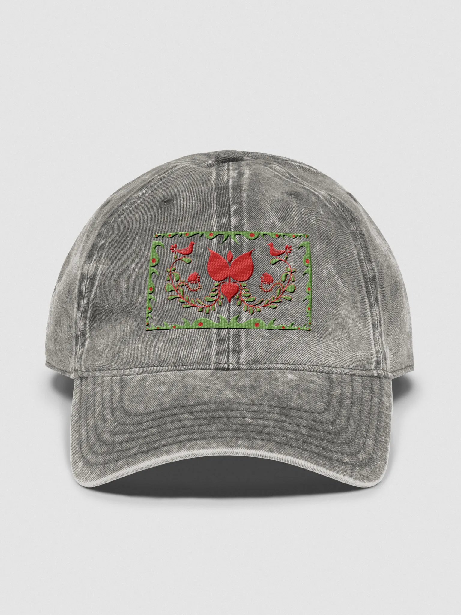 Hungarian Floral Red Birds Dad Hat product image (1)