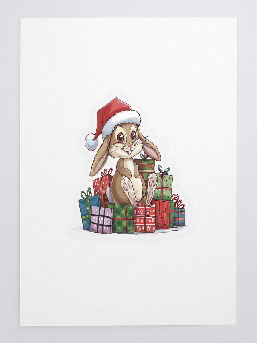 Santa Bunny Kiss Cut Sticker Sheet with Background product image (3)