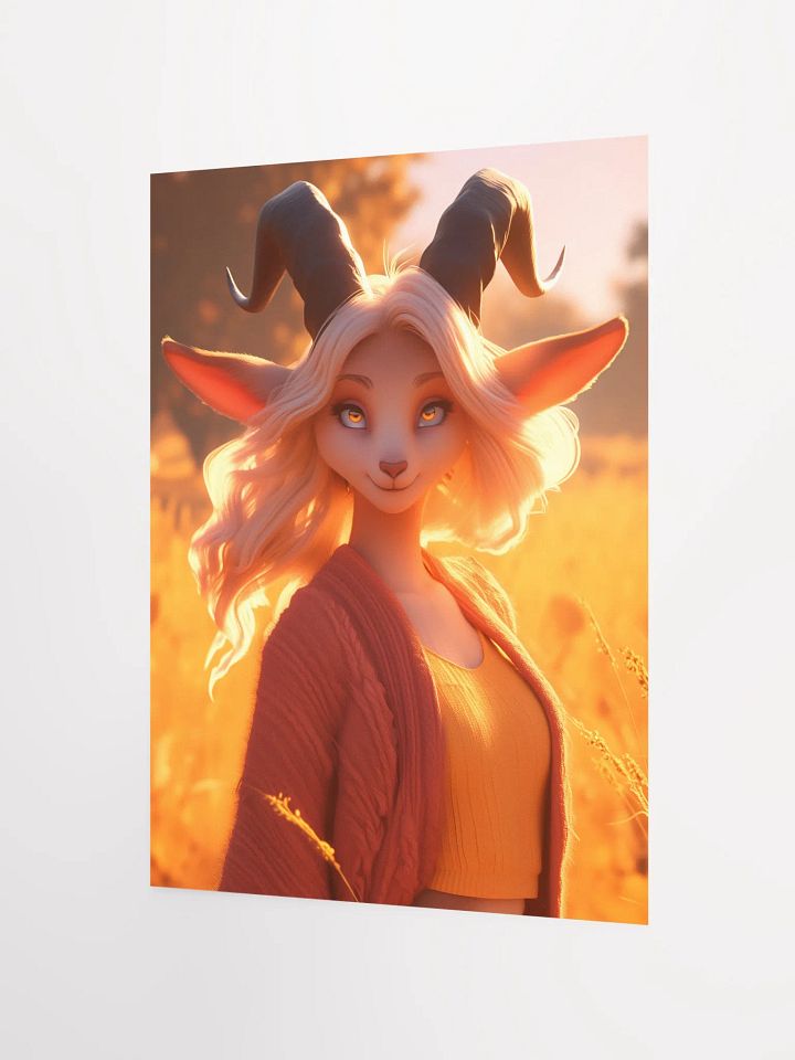 Golden Sunset Anthro Goat Matte Poster product image (4)
