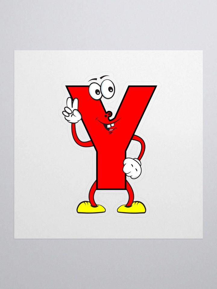 Y Letter Cartoon Character Sticker product image (2)