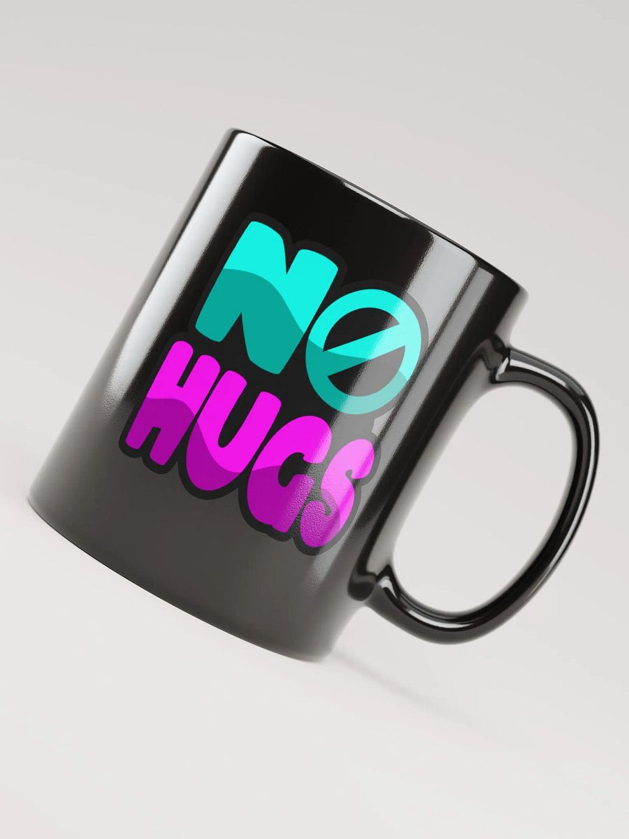 NO HUGS GLOSSY BLACK MUG product image (3)