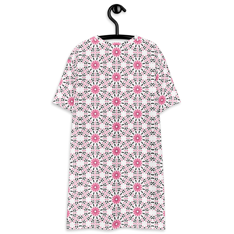 Pink Print Summer Dress, T-Shirt Dress product image (7)