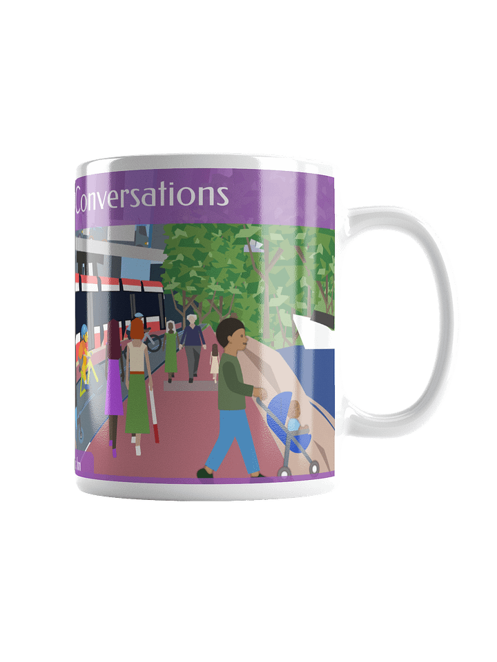 Curb Cuts and Conversations (Queen's Quay, Toronto Design): Mug - Glossy White in regular, large, and Monday morning sizes! product image (2)