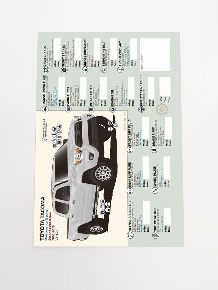 2nd GEN MAINTENANCE TRACKER V1.0 - White product image (2)