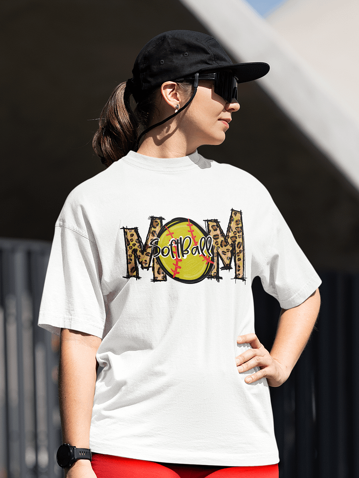 Leopard Print Softball- Graphic T-Shirt product image (1)