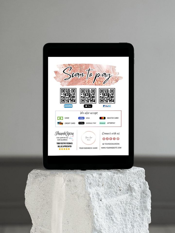 Roseanne - Scan To Pay QR Code Sign Template product image (2)