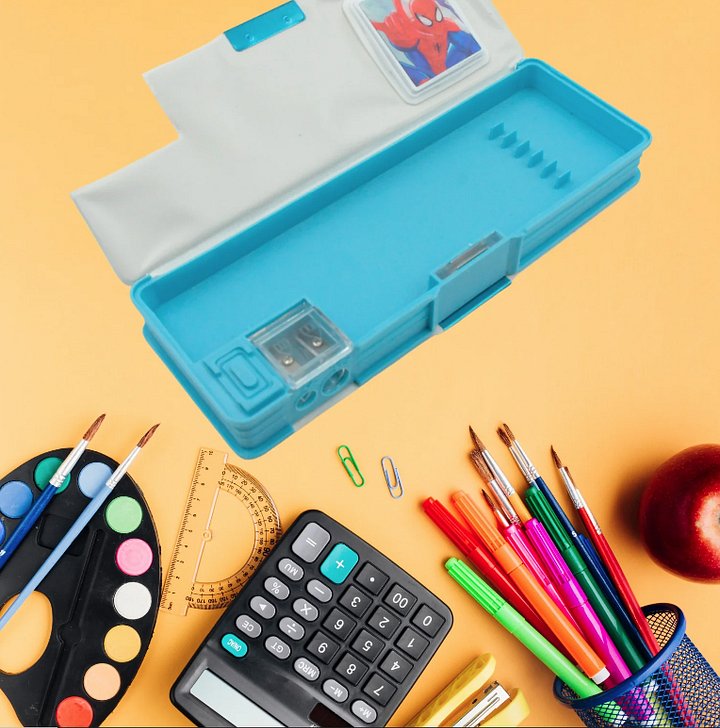 Cartoon Multi-Functional Geometry Box With Calculator & Double Sharpener product image (2)