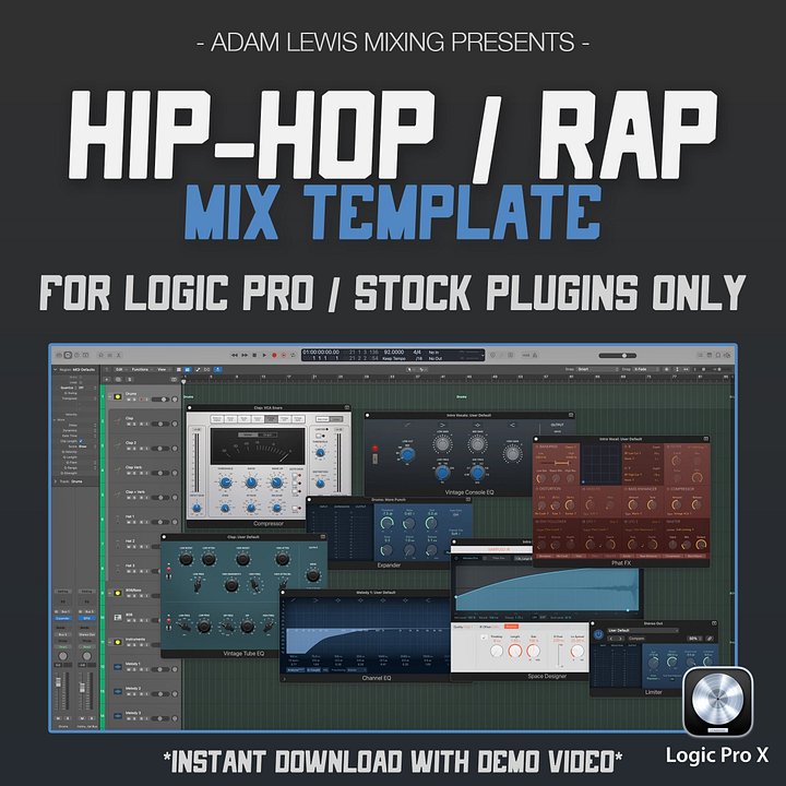 ALM Hip-Hop & Rap Mix Template #1 (Stock Plugins Only - Logic Pro X) product image (1)