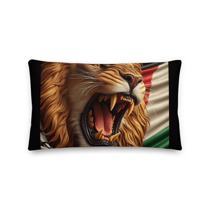 Roaring Lion All-Over Print Pillow | AI Design FREE PALESTINA product image (2)