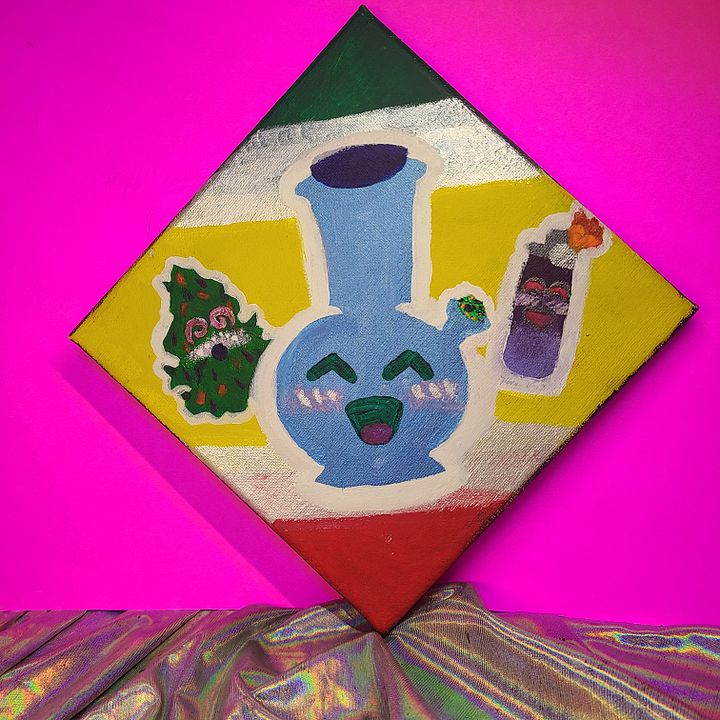 Lets All Get Abong - painting on 8x8 canvas product image (1)