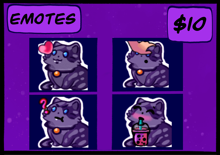 Pre-made Emotes Grey Cat product image (1)