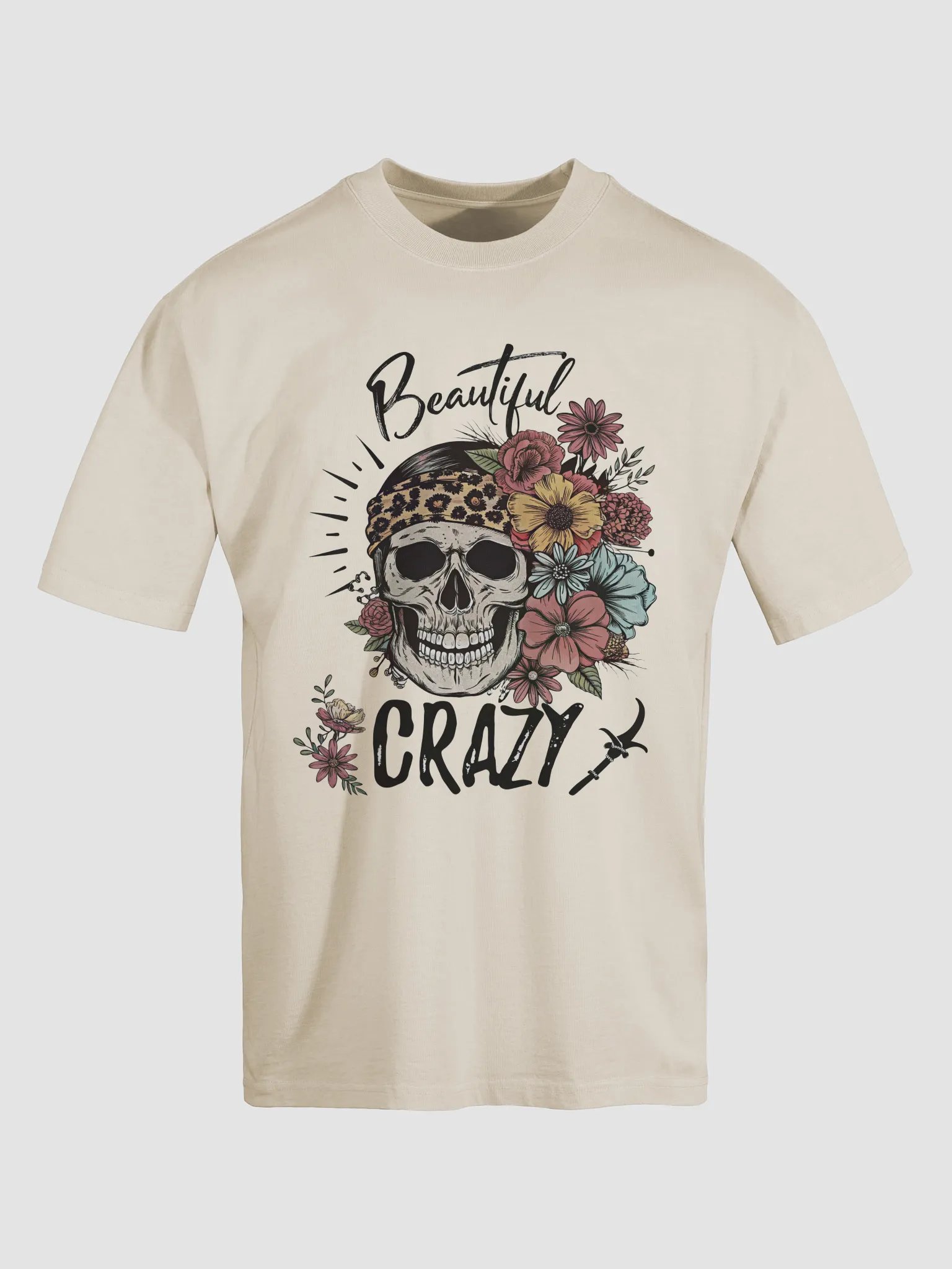 Beautiful Crazy Skull Faded T-Shirt product image (14)