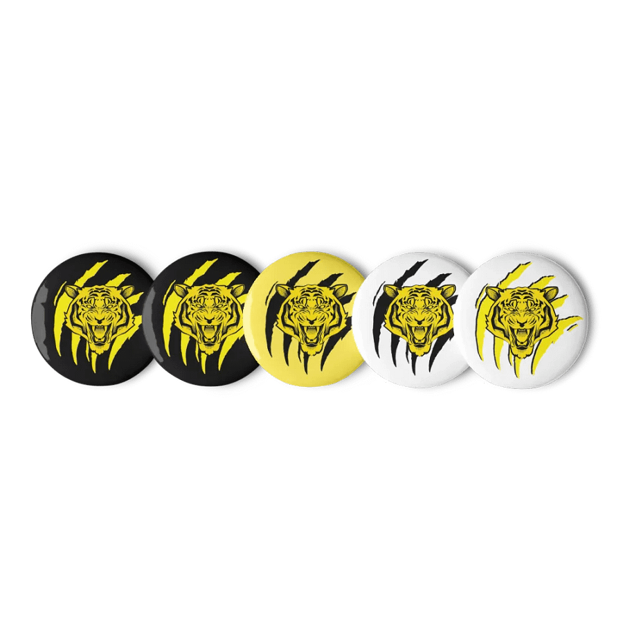 Juego de botones y pins de tigre rugiente product image (4)