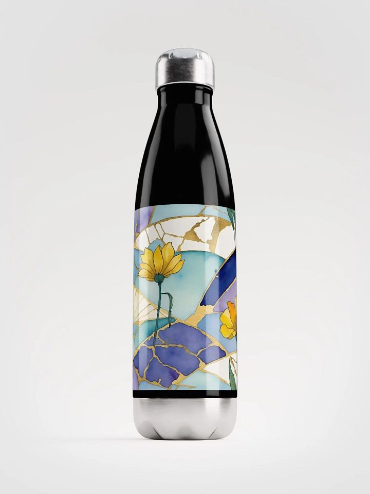 Watercolor Floral Stained Glass Water Bottle product image (1)
