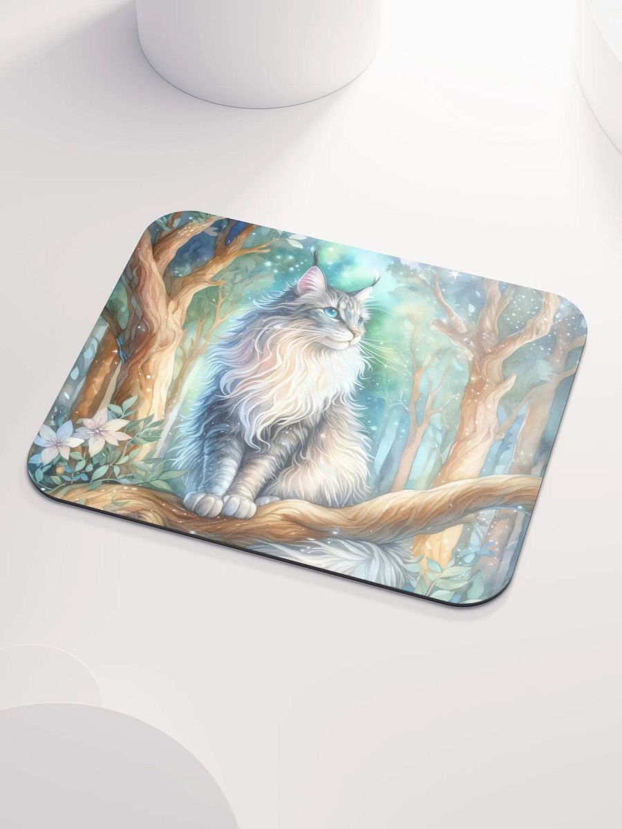Majestic Cat in a Mystical Forest Mouse Pad product image (4)