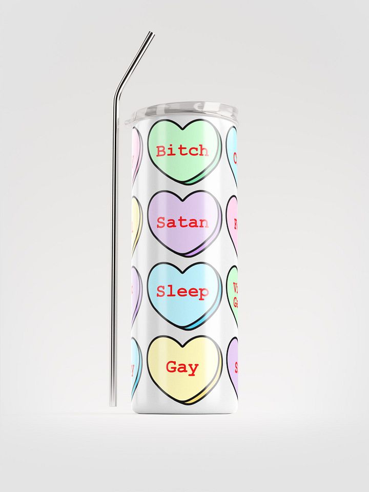 Baddie Candy Hearts Metal Tumbler w/ Straw product image (2)