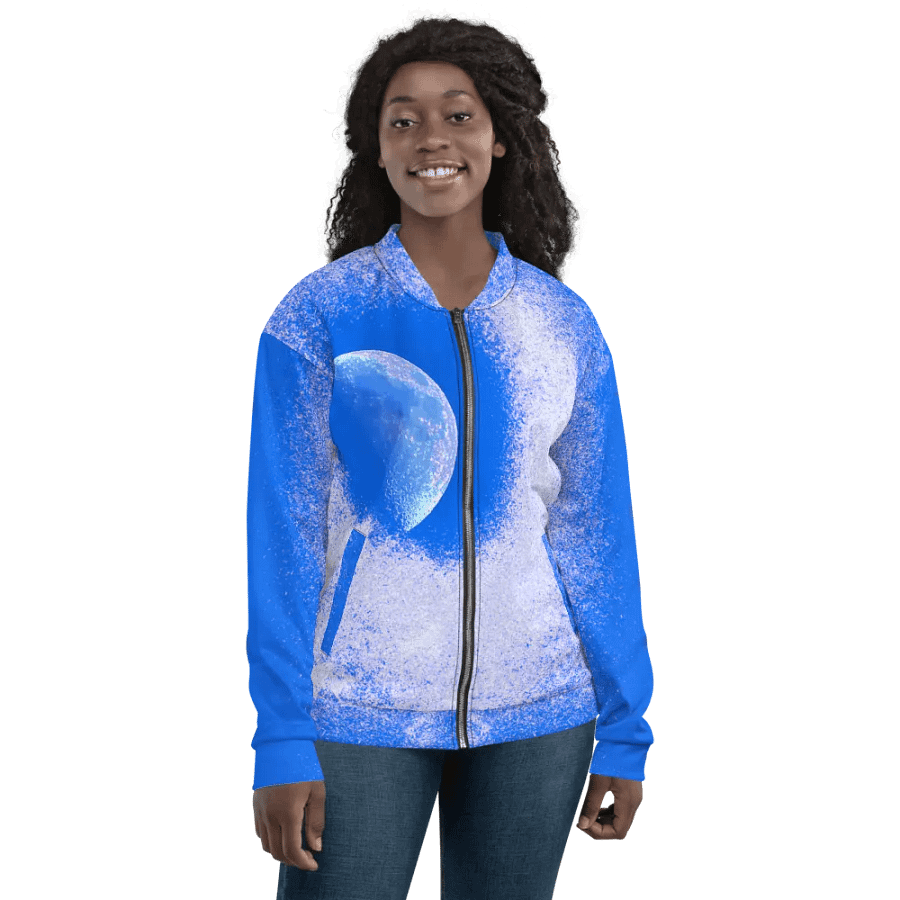 Disintegrating Moon Unisex Bomber Jacket product image (3)