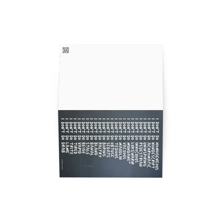 Mundane Series Greeting Card - justadandak.com [I don't do / no colour / portrait] product image (2)