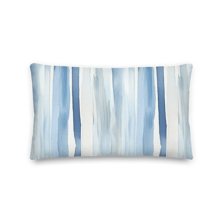 Watercolor Blue Decorative Pillow – Modern Abstract Circles & Stripes Design | Double-Sided Accent Cushion product image (2)