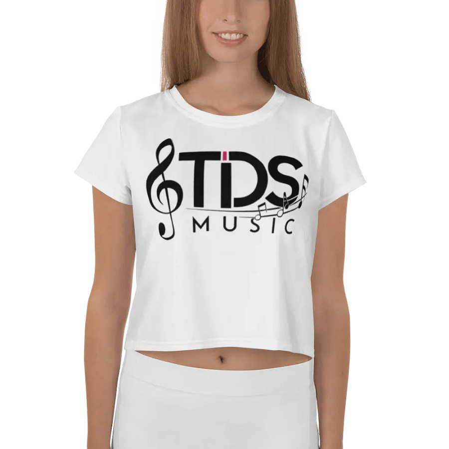 TDS Music Women's Crop Top - White, Regular Fit, Music-Inspired Design product image (5)