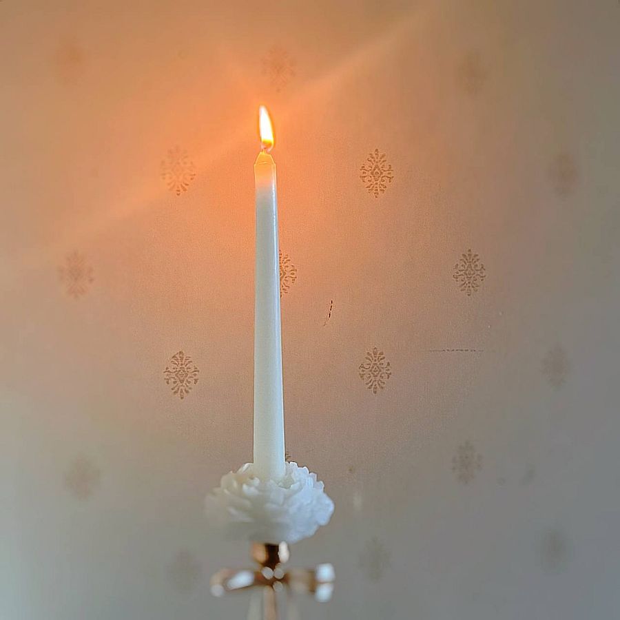 Half Peony Taper Candle | Peony Flower Candle | Wedding Table Setting Idea | Table Candle | 3D Aesthetic Candle | Dinner Candle | Taper Candle product image (3)