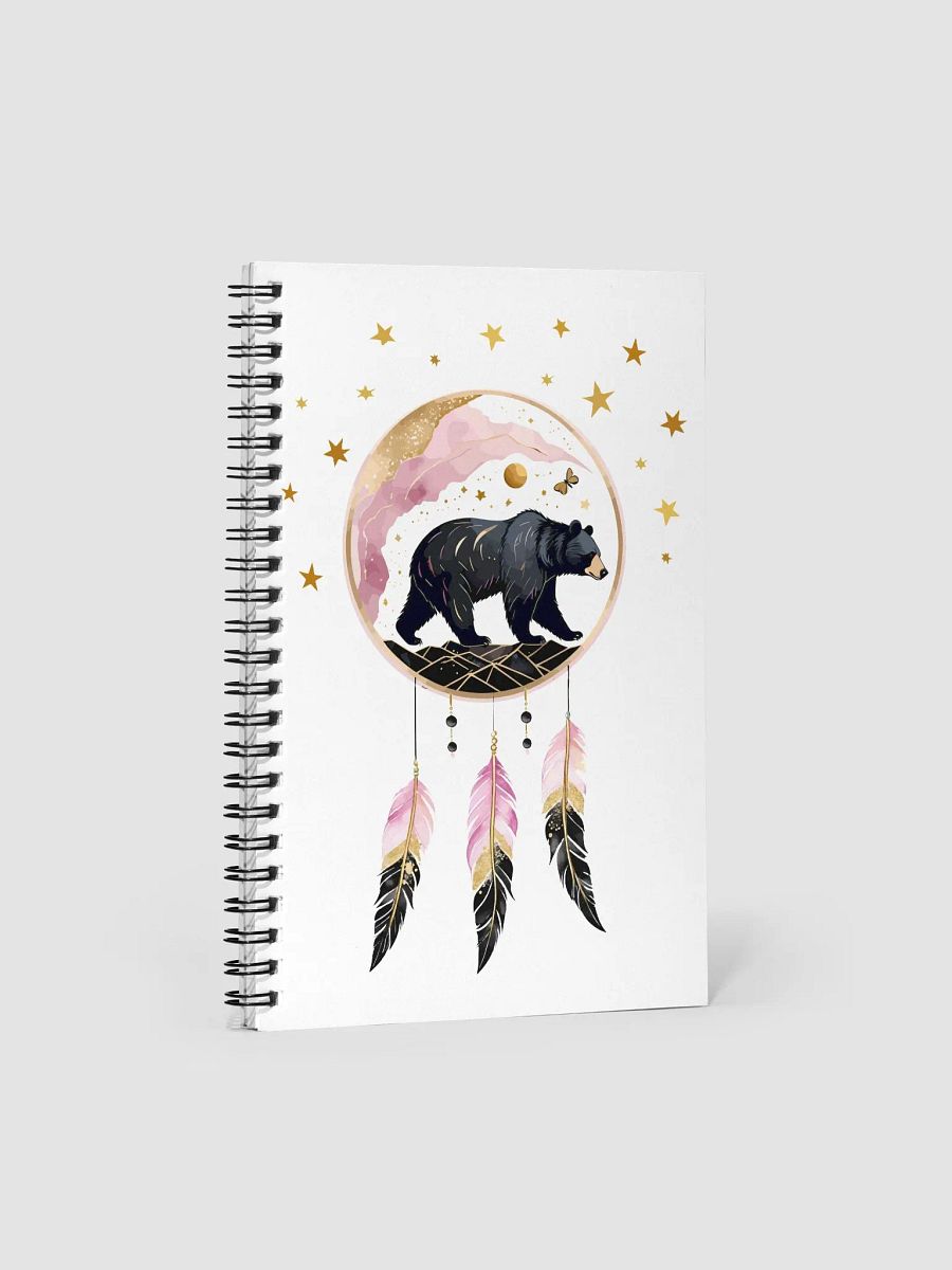 Gold Glitter Medicine Shield Bear Spiral Notebook product image (1)