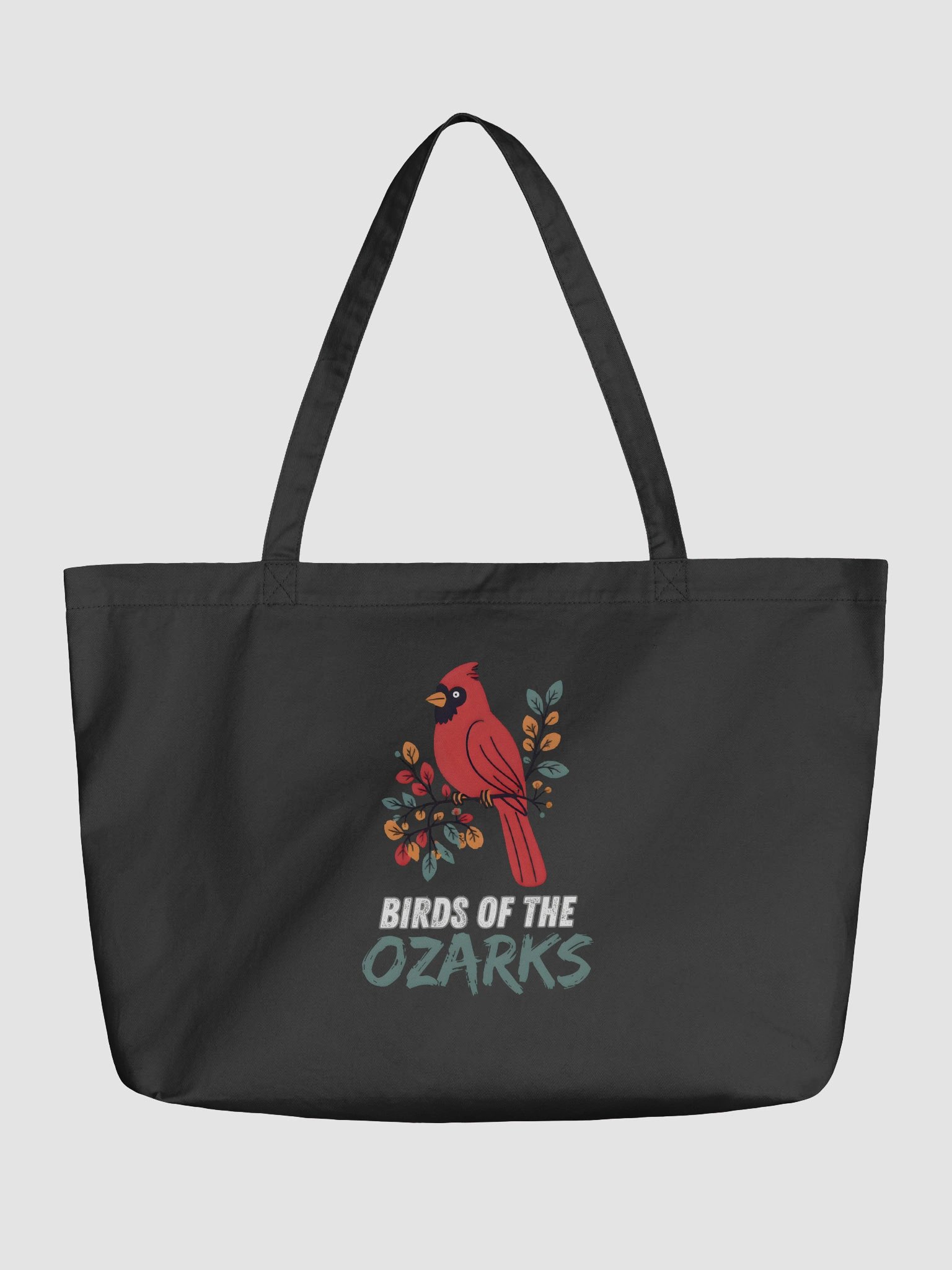 Ozark Birds Organic Tote: Cardinal Bird Edition Black product image (1)