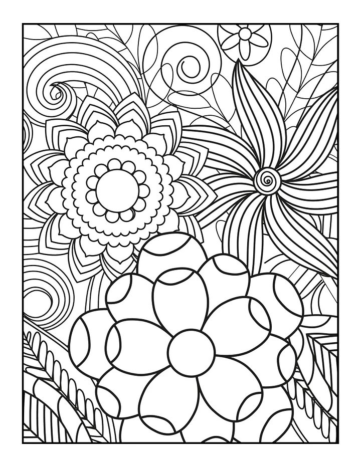Large Print Flowers Coloring Book For Adults (Volume Four)| Beautiful Oversized Flowers | Adult Flower Coloring Pages | Gift Idea for Mom product image (2)
