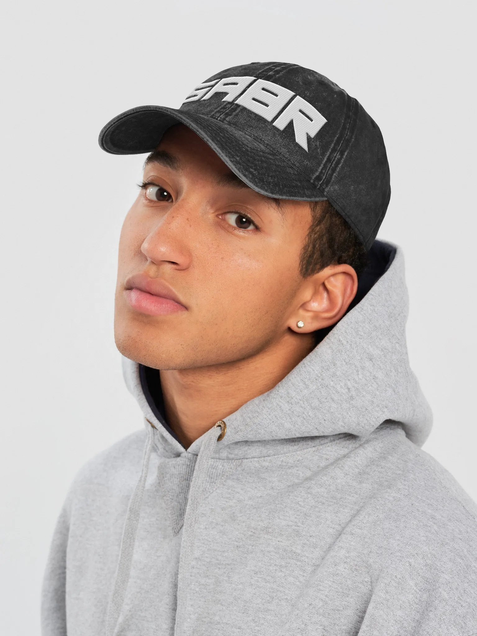SABR White Logo 100% Cotton Vintage Baseball Hat product image (2)