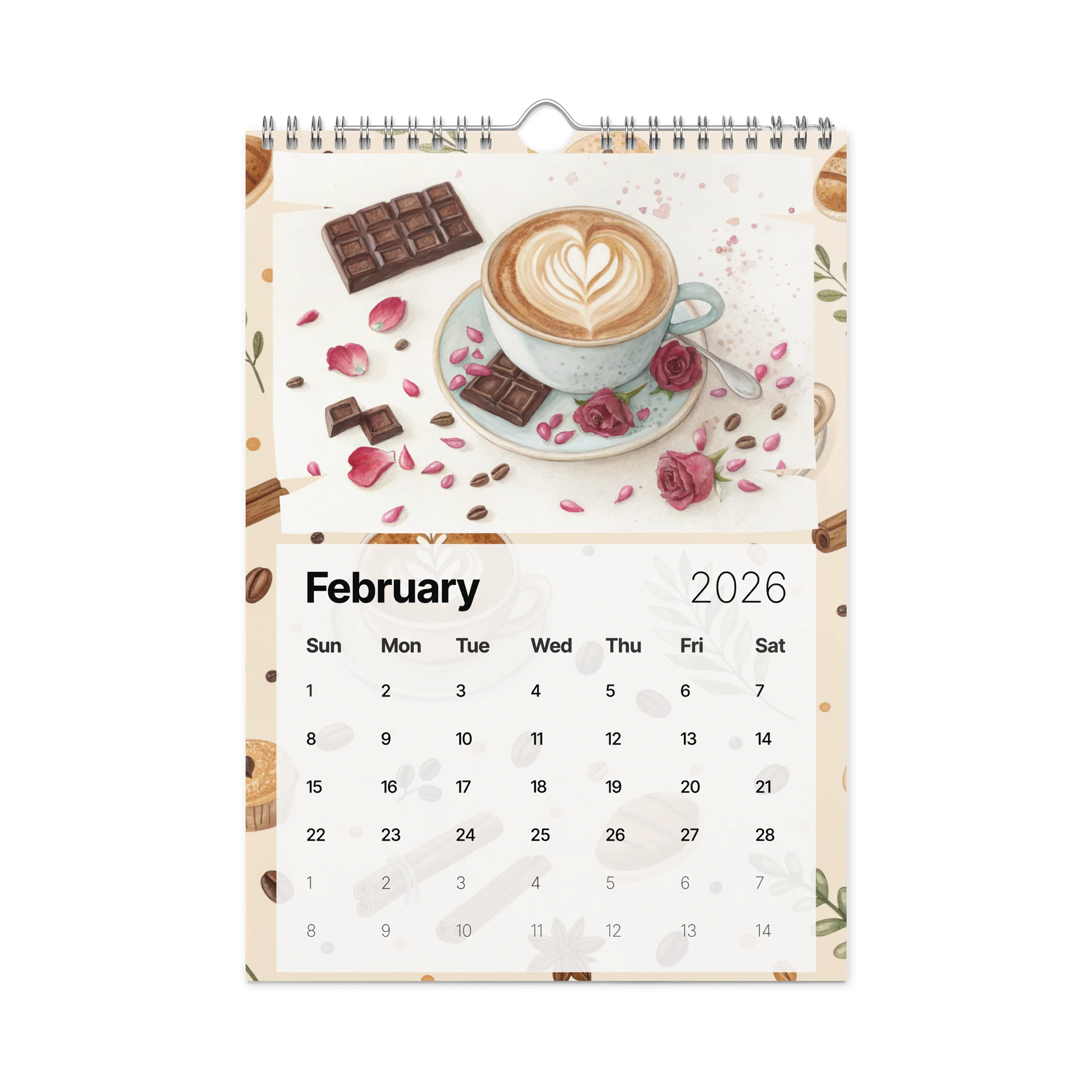 Coffee Moments Wall Calendar 2026 – A Year of Cozy Watercolor Brews product image (5)