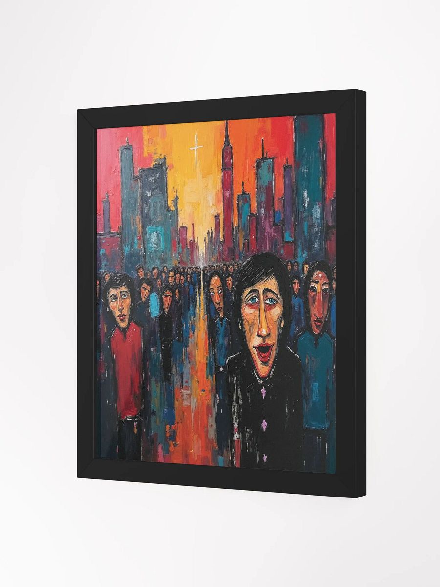 Vibrant Cityscape Crowd Framed Print product image (14)