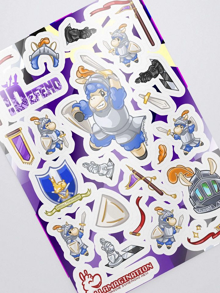Llama Knight Sticker Set w/ Background product image (2)