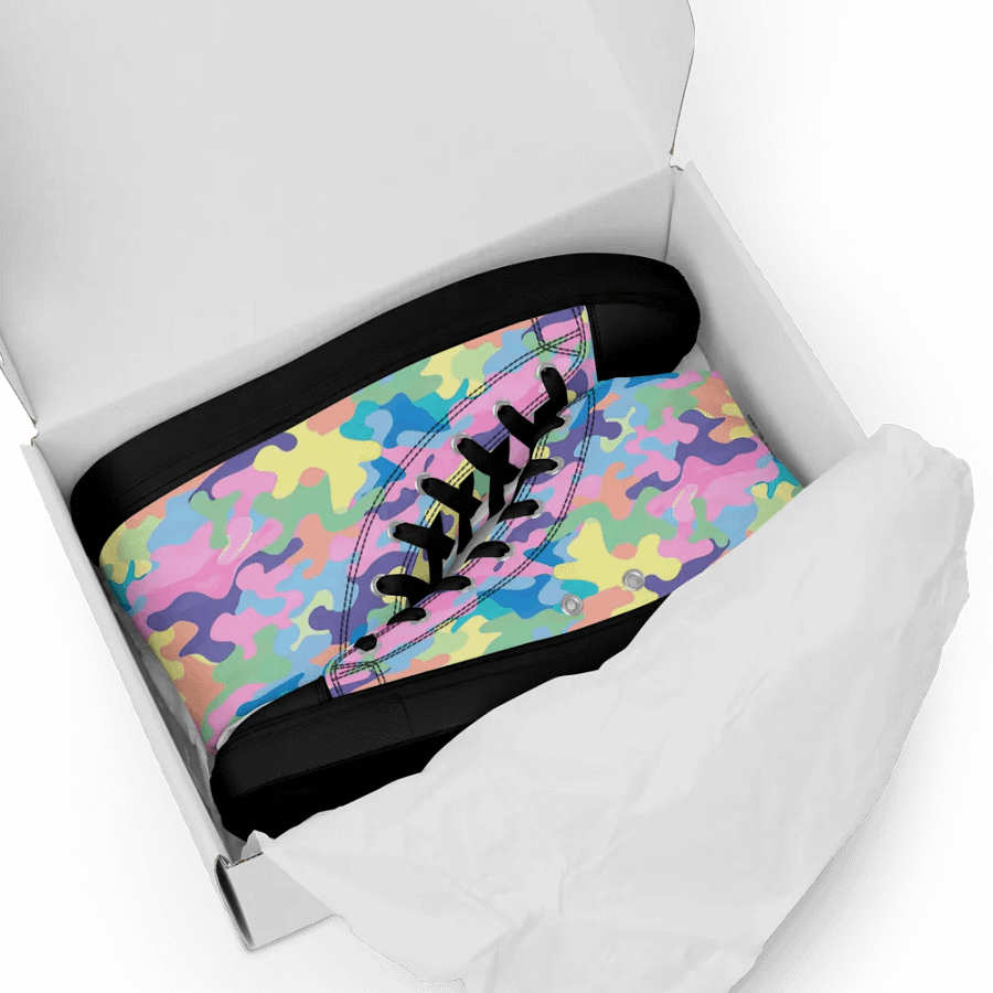Pastel Camouflage High Top Canvas Shoes product image (8)