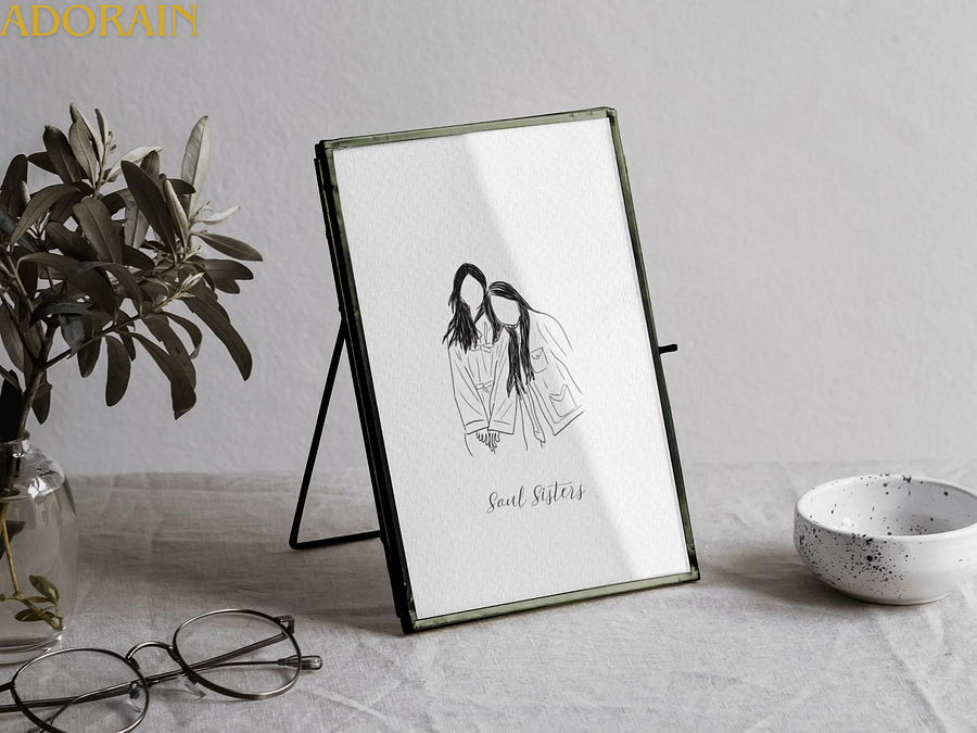 Custom Line Drawing from Photo outline portrait product image (6)