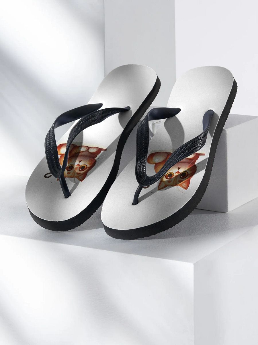 Puzzled Puss Flip Flops product image (2)