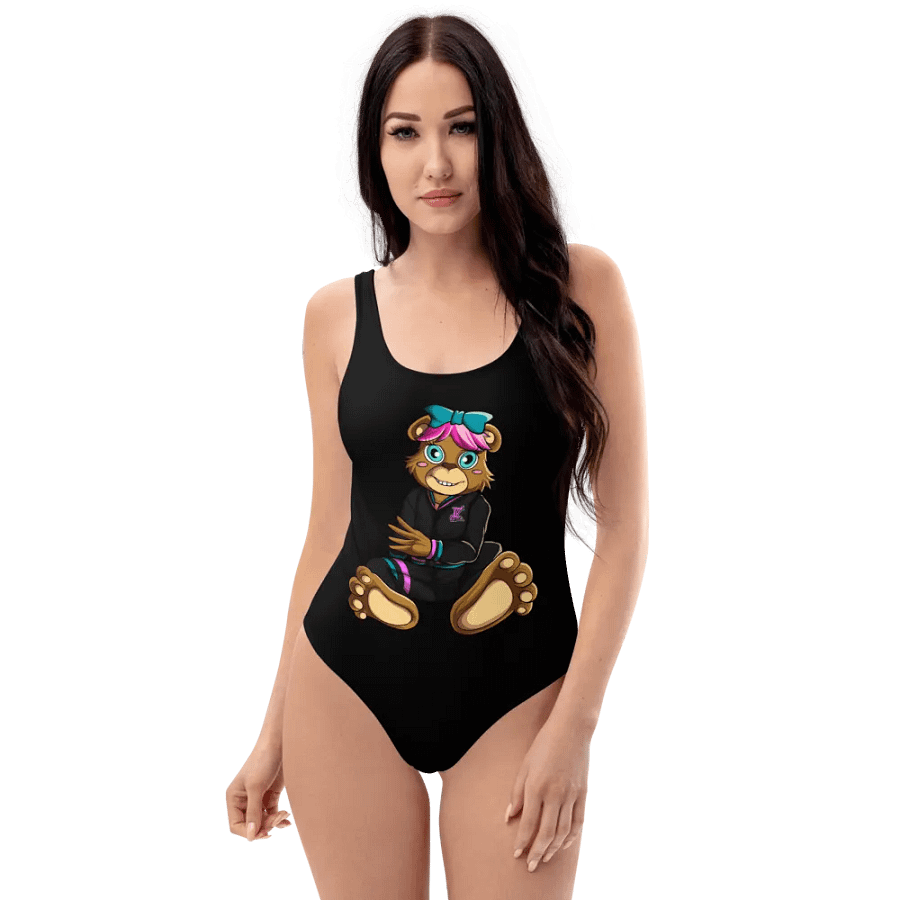 Sitting Girl Bear One Piece Black product image (1)